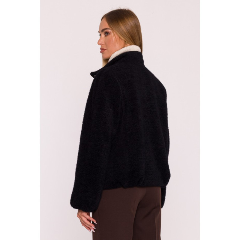 M885 Kurtka z płaszczowej dzianiny - czarna