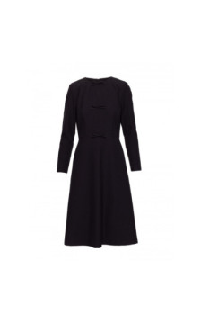 S413 Sukienka z kokardkami - czarna