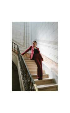 S418 Spodnie garniturowe - bordowe