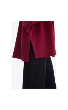 B306 Bluza oversize z rozcięciami - burgundowa