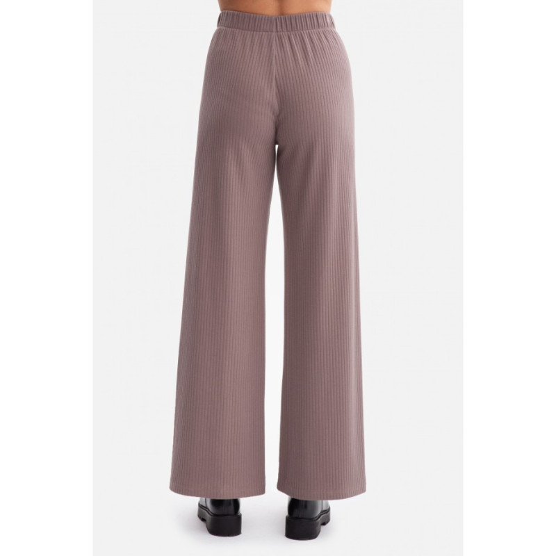 B300 Spodnie z dzianiny prążkowanej - kakaowe