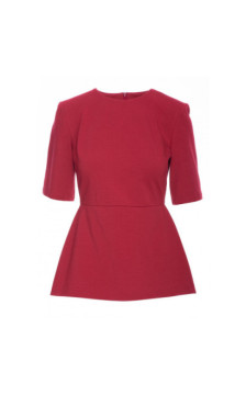 B305 Bluzka dzianinowa z baskinką - bordowa