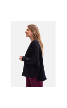 B306 Bluza oversize z rozcięciami - czarna