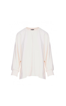 B306 Bluza oversize z rozcięciami - waniliowa