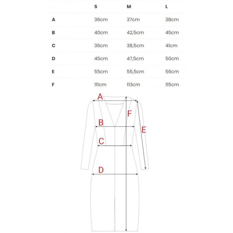 B307 Sukienka ołówkowa z dzianiny prążkowanej - brązowa