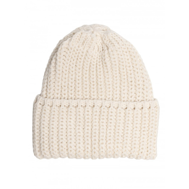 M895 Czapka splot prążkowany - ecru
