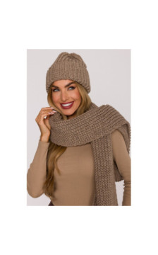 M896 Szal splot prążkowany - beżowy