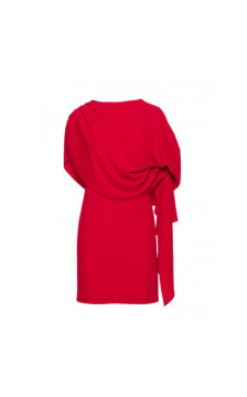 S423 Sukienka z peleryną - czerwona