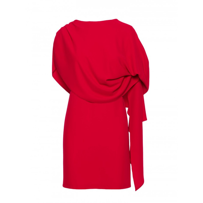 S423 Sukienka z peleryną - czerwona