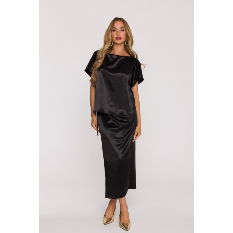 M887 Sukienka z wiązaniem - czarna