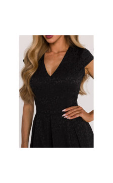 M892 Sukienka z kontrafałdami - czarna