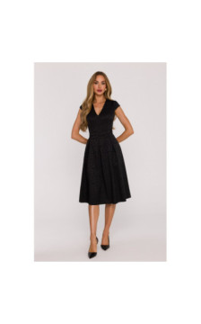 M892 Sukienka z kontrafałdami - czarna