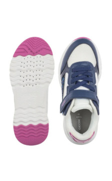 Geox J Loftus A - Gbk+Nylon White/Dk Royal J46M2A 0FU54 C1Z4R (GE204-b) sporta apavi