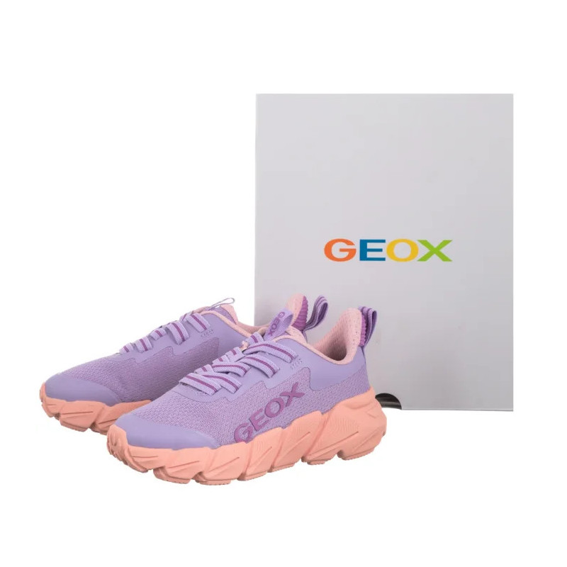 Geox J Flexyper Fast A - Mesh+Trans Lilac/Lt Coral J55N5A 0149J C8R7Q (GE248-a) sporta apavi