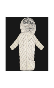 LONG JACKET WITH HOOD BLACK (PM7231) striukė