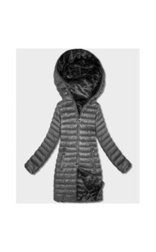 LONG JACKET WITH HOOD BLACK (PM7231) striukė