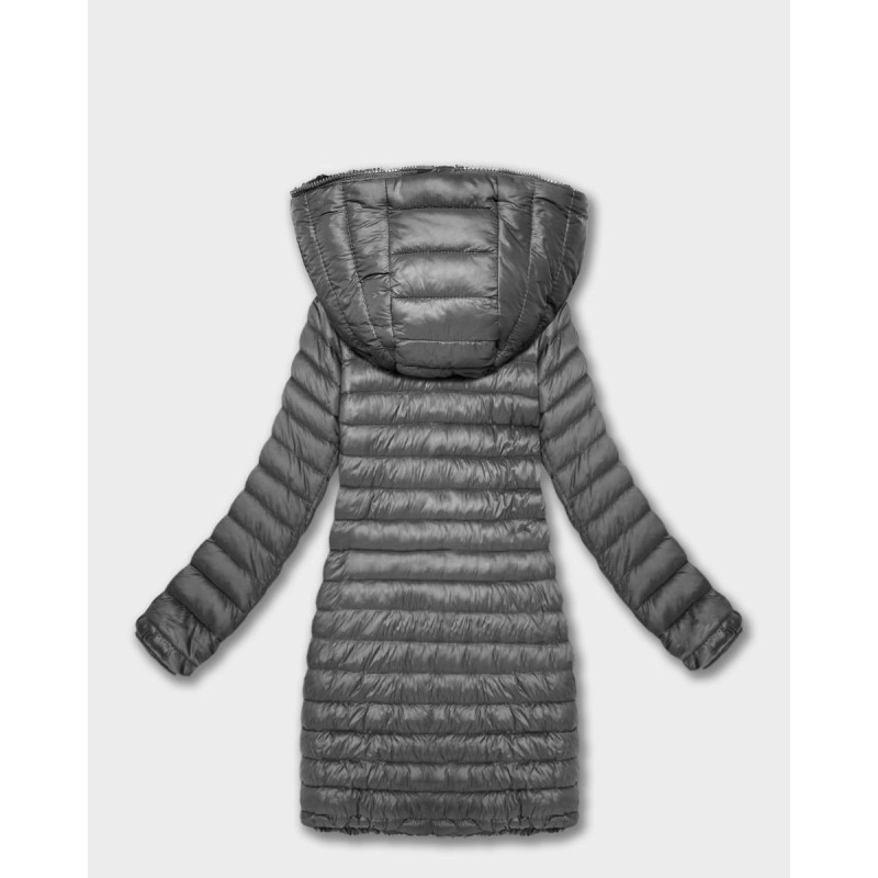 LONG JACKET WITH HOOD BLACK (PM7231) striukė