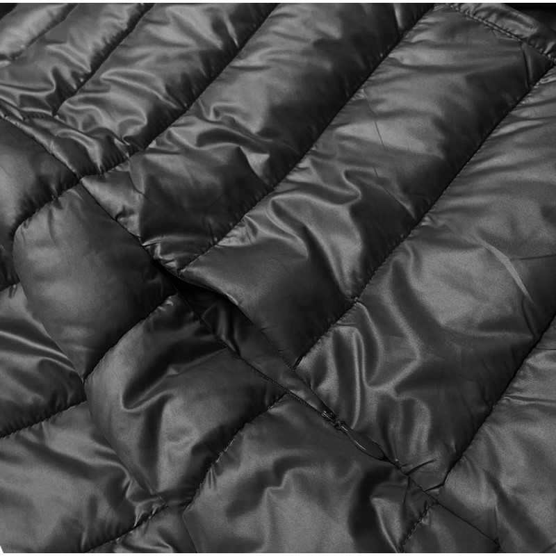 LONG JACKET WITH HOOD BLACK (PM7231) striukė