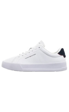 Tommy Hilfiger TH Court Lth Detail Ess White/Desert Sky FM0FM05367 0LD (TH1219-a) sportiniai bateliai