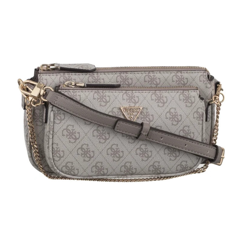 Guess Noelle II Dbl Pouch Crossbody HWBG96 72710 Dark Taupe Logo  (GU758-c) rankinė