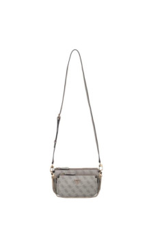 Guess Noelle II Dbl Pouch Crossbody HWBG96 72710 Dark Taupe Logo  (GU758-c) rokassoma