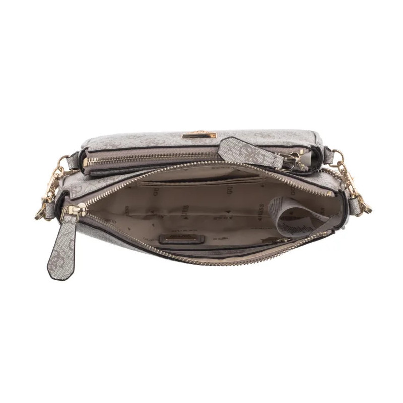 Guess Noelle II Dbl Pouch Crossbody HWBG96 72710 Dark Taupe Logo  (GU758-c) käekott