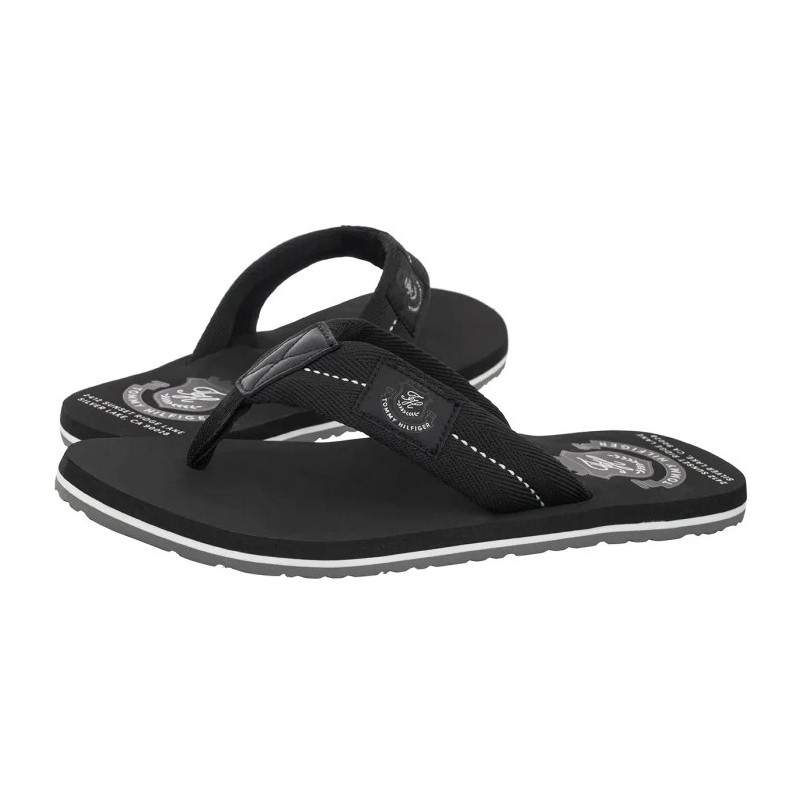 Tommy Hilfiger Patch Hilfiger Beach Sandal Black FM0FM05804 BDS (TH1440-a) apavi