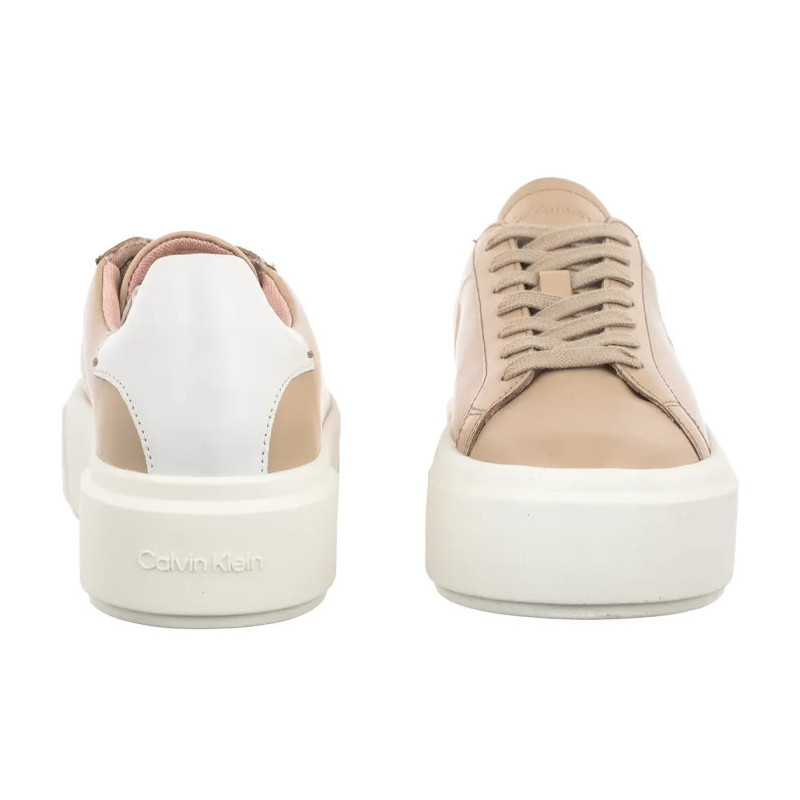 Calvin Klein Flatform Lace Up Lth Mg Crystal Grey YW0YW01928 ABH (CK710-c) shoes