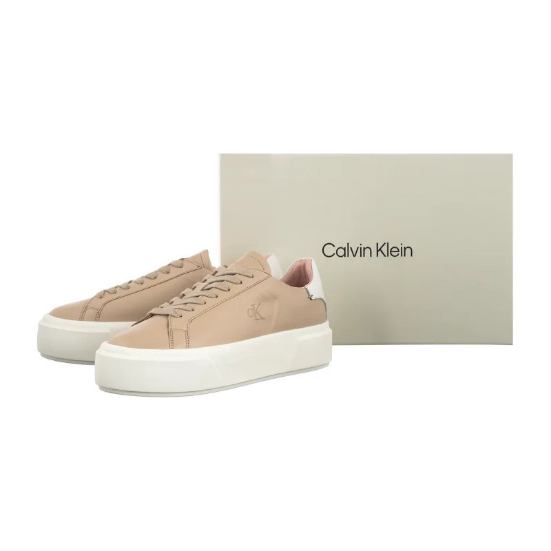 Calvin Klein Flatform Lace Up Lth Mg Crystal Grey YW0YW01928 ABH (CK710-c) bateliai