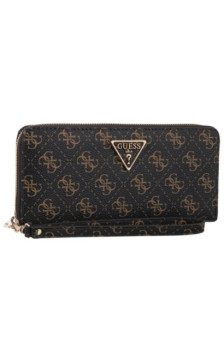 Guess Laurel II Slg Large Zip Around SWQL74 59146 Brown Logo (GU862-a) käekott