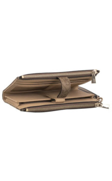 Guess Laurel II Slg Dbl Zip Organizer SWSG74 59157 Latte Logo (GU861-c) rokassoma