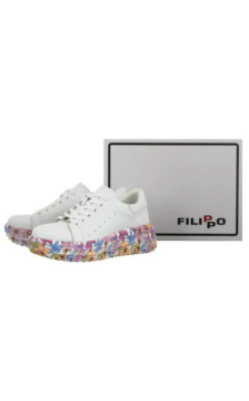 Filippo Białe/Multikolor DP7507/26 WH MLT (FO218-a) sporta apavi