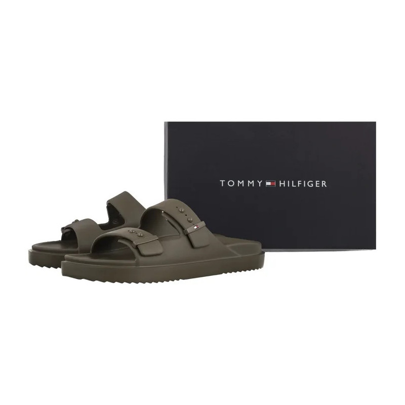 Tommy Hilfiger Light Adjustable Pool Slider Willow Green FM0FM05757 GX9 (TH1443-b) čības