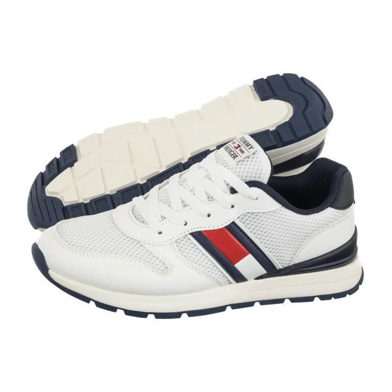 Tommy Hilfiger Flag Low Cut Lace-Up Sneaker White/Blue T3X9-34375-1697X336 (TH1454-a) sportiniai bateliai