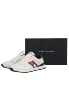 Tommy Hilfiger Flag Low Cut Lace-Up Sneaker White/Blue T3X9-34375-1697X336 (TH1454-a) sporta apavi