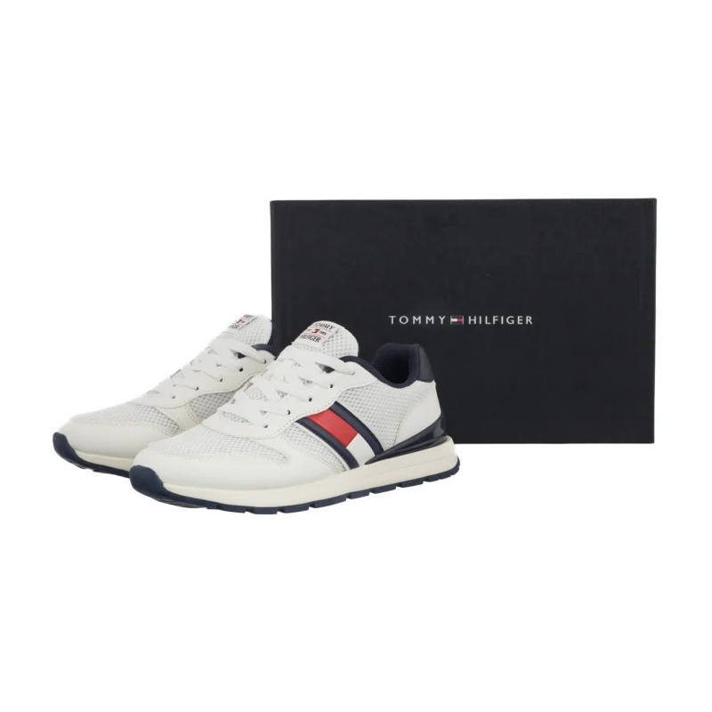 Tommy Hilfiger Flag Low Cut Lace-Up Sneaker White/Blue T3X9-34375-1697X336 (TH1454-a) sporta apavi