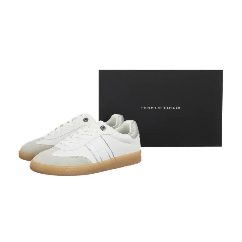 Tommy Hilfiger Low Cut Lace-Up Sneaker White/Silver T3A9-34242-1269X025 (TH1455-a) sports Shoes