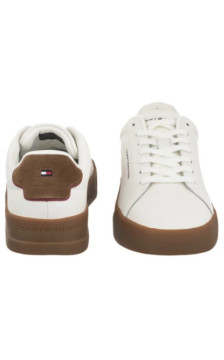 Tommy Hilfiger TH Court Lth Detail Ess Ecru/Regatta Red FM0FM05367 0LF (TH1219-e) sporta apavi