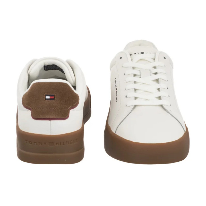 Tommy Hilfiger TH Court Lth Detail Ess Ecru/Regatta Red FM0FM05367 0LF (TH1219-e) sporta apavi