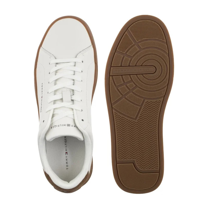 Tommy Hilfiger TH Court Lth Detail Ess Ecru/Regatta Red FM0FM05367 0LF (TH1219-e) sporta apavi