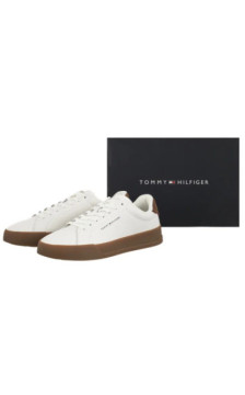 Tommy Hilfiger TH Court Lth Detail Ess Ecru/Regatta Red FM0FM05367 0LF (TH1219-e) sporta apavi