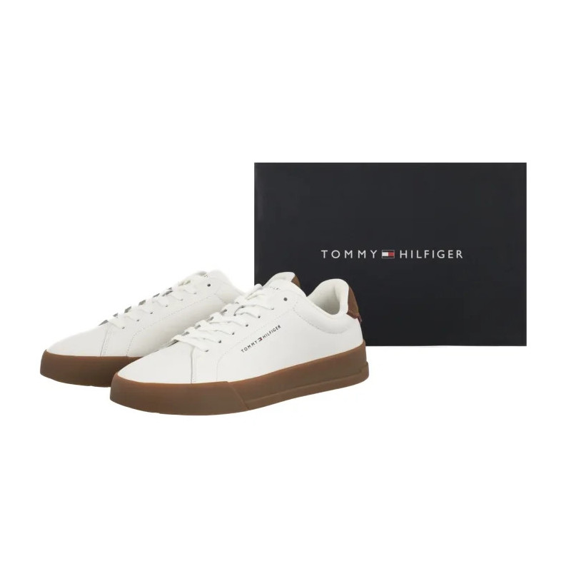 Tommy Hilfiger TH Court Lth Detail Ess Ecru/Regatta Red FM0FM05367 0LF (TH1219-e) sportiniai bateliai