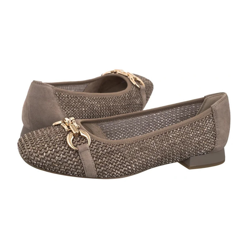 Caprice Brązowe 9-22503-42 326 Mud Comb (CP396-d) ballerinas
