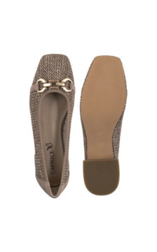 Caprice Brązowe 9-22503-42 326 Mud Comb (CP396-d) ballerinas