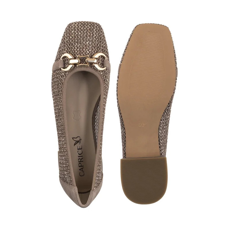 Caprice Brązowe 9-22503-42 326 Mud Comb (CP396-d) ballerinas