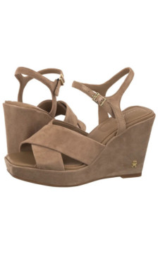 Tommy Hilfiger Suede Wrapped High Wedge Safari Canvas FW0FW09218 RBC (TH1459-a) kingad