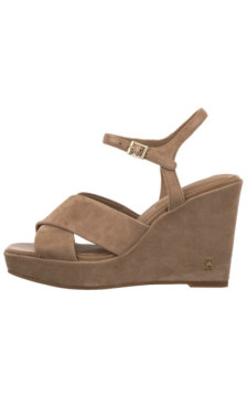 Tommy Hilfiger Suede Wrapped High Wedge Safari Canvas FW0FW09218 RBC (TH1459-a) kurpes