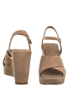 Tommy Hilfiger Suede Wrapped High Wedge Safari Canvas FW0FW09218 RBC (TH1459-a) kurpes