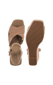 Tommy Hilfiger Suede Wrapped High Wedge Safari Canvas FW0FW09218 RBC (TH1459-a) kurpes