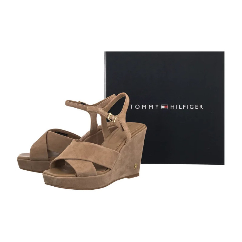 Tommy Hilfiger Suede Wrapped High Wedge Safari Canvas FW0FW09218 RBC (TH1459-a) kurpes